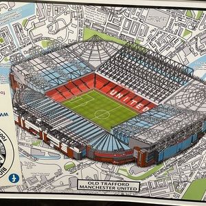 Manchester United futball soccer print from the UK. Brand new in package